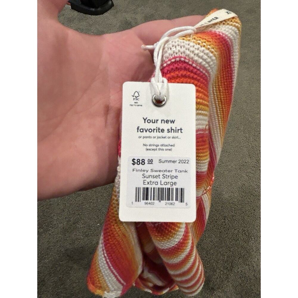 Marine Layer Finley Sweater Tank Sunset Stripe Size XL - Picture 5 of 5
